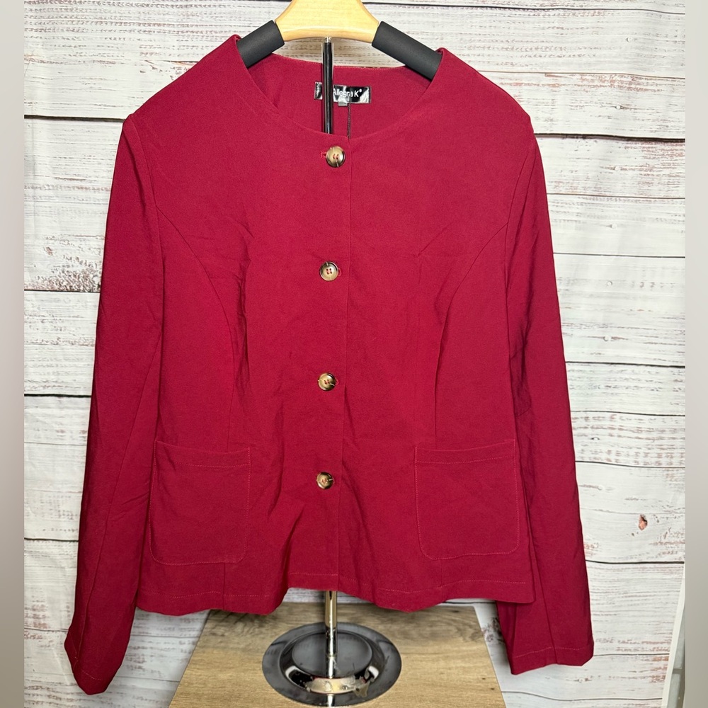 Allegra K Women's Crimson Blazer (0320)